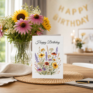 Carte Fleurs d'automne Anniversaire Floral de fleurs sau