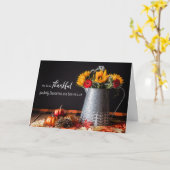 Carte Fleurs d'automne Fille et mari de Thanksgiving (Fleur jaune)