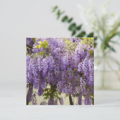 Carte Fleurs de bisteria violet (Debout devant)