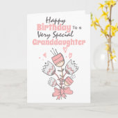 Carte Fleurs de bouquet florales avec voeux d'anniversai (Fleur jaune)