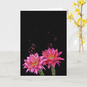 Carte Fleurs de cactus colorées avec bulles (Fleur jaune)