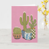 Carte Fleurs de cactus rose (Fleur jaune)