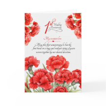 Fleurs de Carnations Rouges pour 1ère Anniversaire
