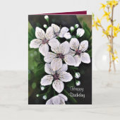 Carte Fleurs De Cerise Blanche Art En Acrylique (Fleur jaune)