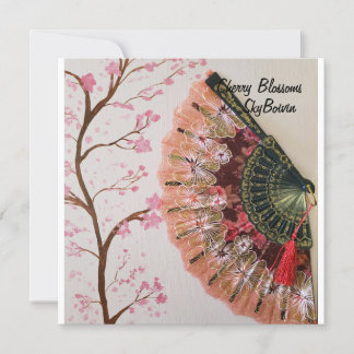 Carte fleurs de cerisier mélange média art aimant