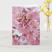 Carte Fleurs de cerisier Sakura rose pâle (Fleur jaune)