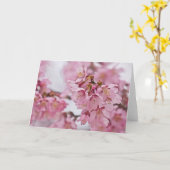 Carte Fleurs de cerisier Sakura rose pâle (Fleur jaune)
