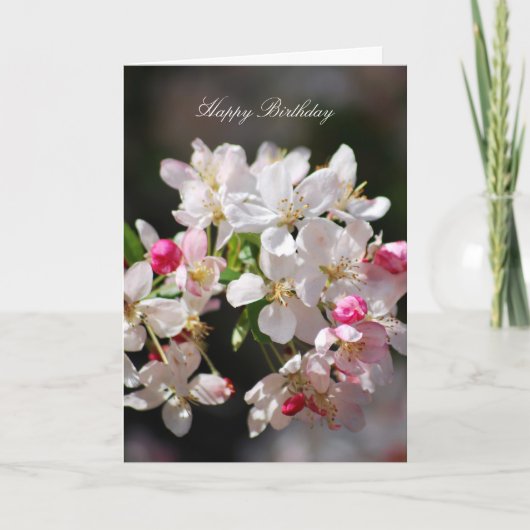 Carte Fleurs de cerisiers heureux anniversaire (Devant)