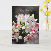 Carte Fleurs de cerisiers heureux anniversaire (Fleur jaune)