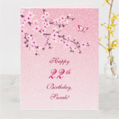 Carte Fleurs de cerisiers Joyeux Anniversaire Parties sc (Fleur jaune)