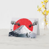 Carte Fleurs de cerisiers Mont Fuji Japon (Fleur jaune)