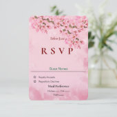 Carte Fleurs de cerisiers roses RSVP (Debout devant)