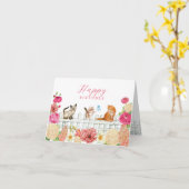 Carte Fleurs de chats mignons (Fleur jaune)