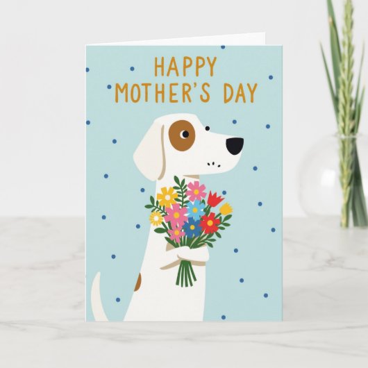 Carte Fleurs de Chien à Points Polka (Devant)
