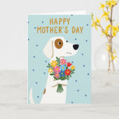 Carte Fleurs de Chien à Points Polka (Fleur jaune)