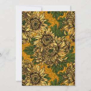 Carte Fleurs de chrysanthème jaune