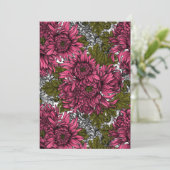 Carte Fleurs de chrysanthème rose (Debout devant)