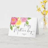 Carte Fleurs de citron et rose heureux cadeau de la fête (Fleur jaune)