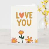Carte Fleurs de cœur Je t'aime (Fleur jaune)