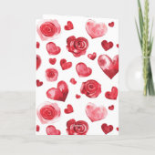 Carte Fleurs de coeurs rouges Saint-Valentin (Dos)