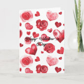 Carte Fleurs de coeurs rouges Saint-Valentin (Devant)