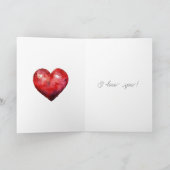 Carte Fleurs de coeurs rouges Saint-Valentin (Intérieur)