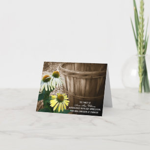 Carte Fleurs de cône et Merci de Sympathie de panier