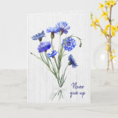 Carte Fleurs de Cornouailles Bleues En Bois Blanc (Fleur jaune)