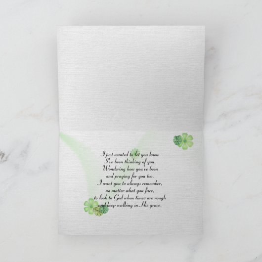 Carte Fleurs de Cosmos rose et blanc Penser à vous (Intérieur)