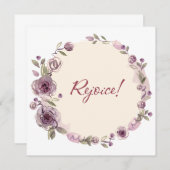 Carte Fleurs de couronne Verdure Floral Religieux (Devant / Derrière)