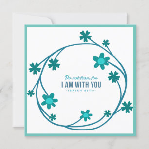 Carte Fleurs de couronne Verdure Floral Religieux Cadeau
