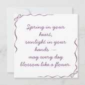 Carte Fleurs de Crocus à main personnalisables (Dos)