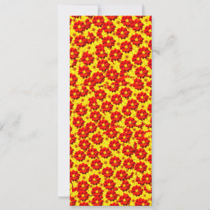 Carte Fleurs de dahlia rouges et jaunes