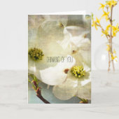 Carte Fleurs de Dogwood Blanc Penser à vous (Fleur jaune)