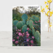 Carte Fleurs de duster rose et cactus de poires (Fleur jaune)