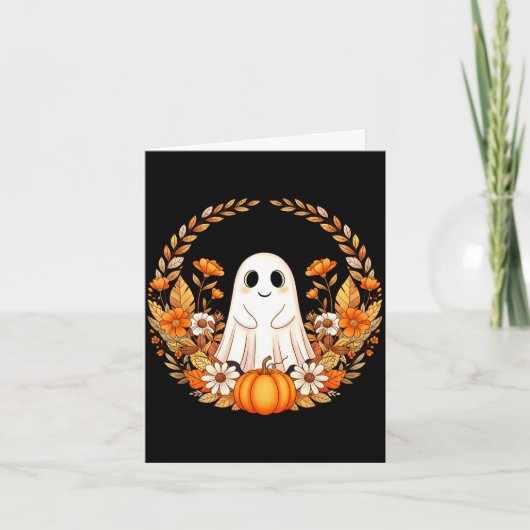 Carte Fleurs de fantôme Halloween (Devant)