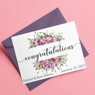 Carte Fleurs de félicitations de mariage personnalisées