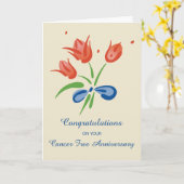 Carte Fleurs de félicitations sans cancer (Fleur jaune)