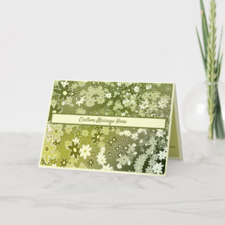 Carte Fleurs de feuillage vert rétro
