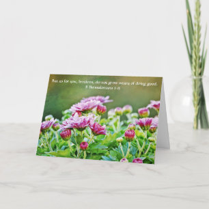Carte Fleurs de foi 2 Thessalonien 3:13 Merci