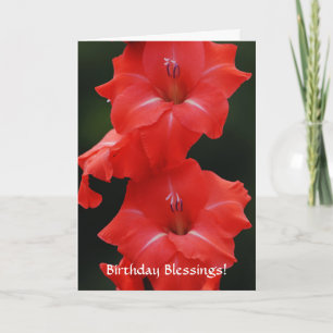 Carte Fleurs de foi Belles Fleurs rouges Anniversaire