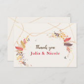 Carte Fleurs de forêt sauvage Mariage de feuillage de ch (Devant / Derrière)