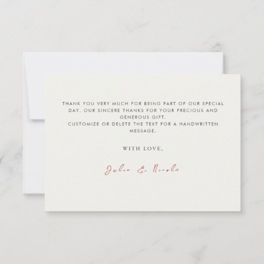 Carte Fleurs de fraises rouges sucrées Mariage (Dos)