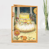 Carte Fleurs de gâteau d'anniversaire et chandelle de fo (Dos)