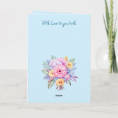 Carte Fleurs de gerbera du 5e anniversaire bleu (Dos)
