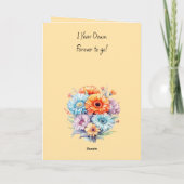 Carte Fleurs de gerbera orange pour le 1er anniversaire (Dos)