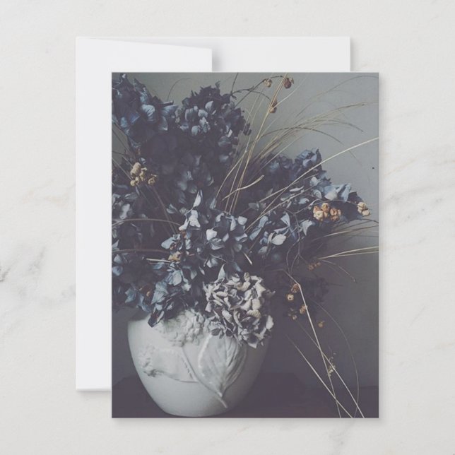 Carte Fleurs de hortensias séchées, beauté douce. (Devant)