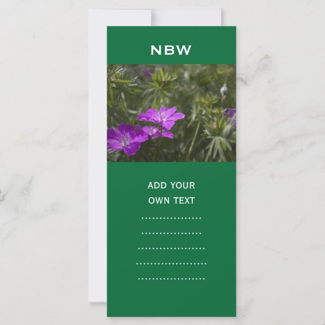 Carte fleurs de jardin pourpre d'été (Devant)