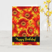 Carte Fleurs de joyeux anniversaire (Fleur jaune)
