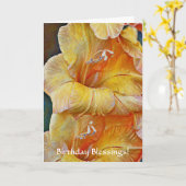 Carte Fleurs de la foi Or Pêcher Gladiolus Anniversaire (Fleur jaune)